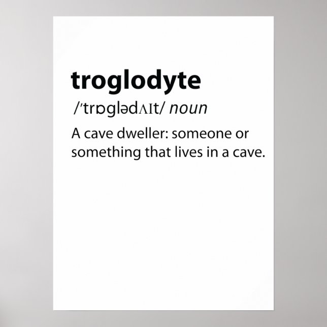 Poster Troglodyte - Espeleologia De Cavernas Engraçadas (Frente)