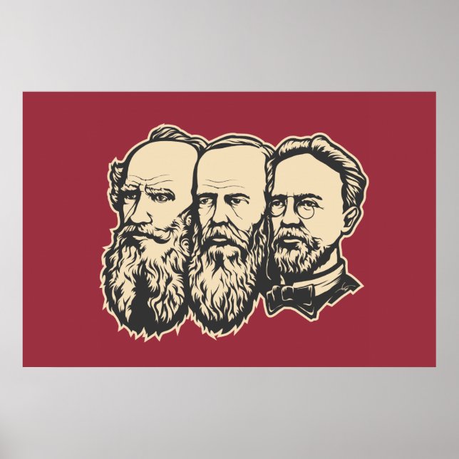 Pôster Troika russa: Tolstoy, Dostoevsky, Chekhov (Frente)