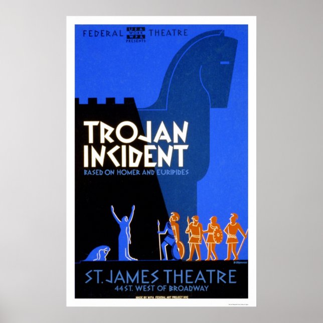 Poster Trojan Incident Homer 1937 WPA (Frente)