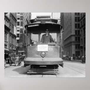 Poster Trolebus da Ponte de Brooklyn, 1915. Foto Antiga