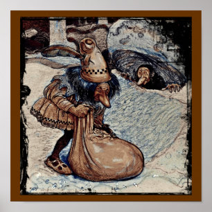 Poster Troll com a mão em um saco