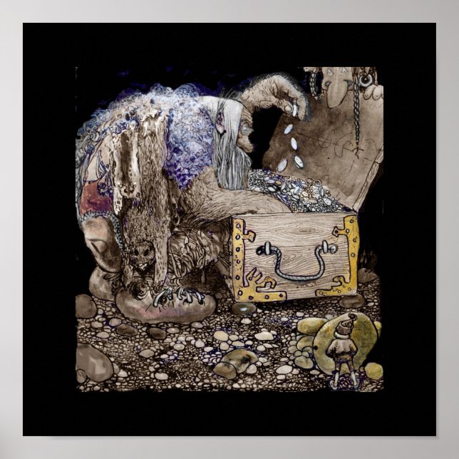 Poster Troll do tórax do tesouro (Frente)