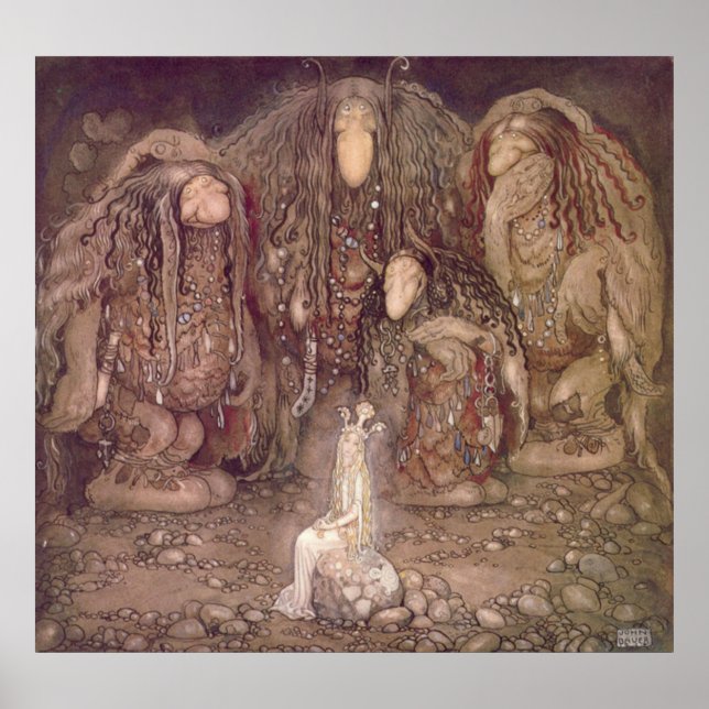 Poster TROLL troll Fadas Contos Suecia Sueca John Bauer (Frente)