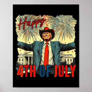 Poster Trombeta engraçado feliz 4 de julho dia da indepen