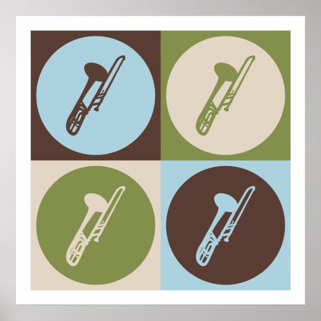 Poster Trombone de pop Art (Frente)