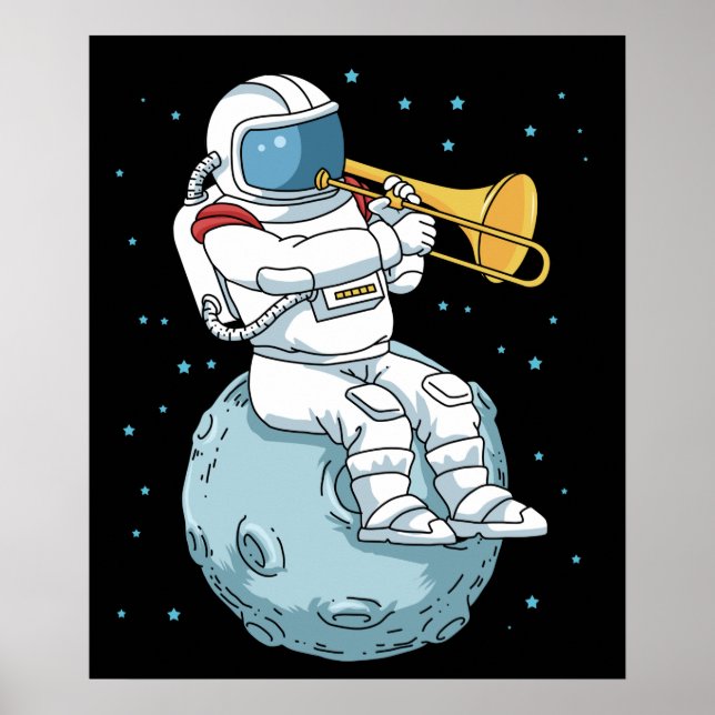 Poster Trombone Gift Jazz Music Marching Banda Trombone (Frente)