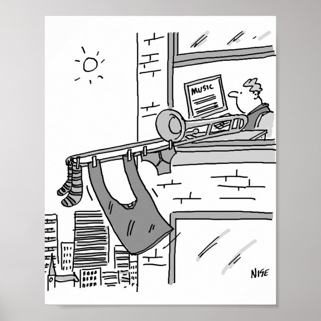 Poster Trombonista prende sua lavagem (Frente)