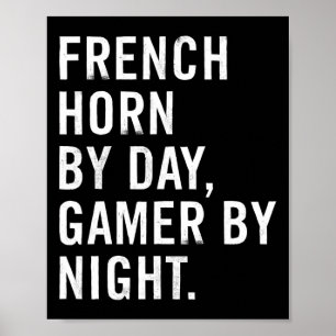 Poster Trompa Francesa de Dia Gamer à Noite