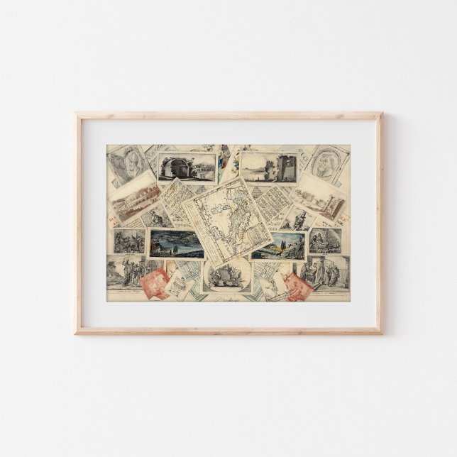 Poster Trompe l’oeil de um Mapa de Itália | P. Verburght (Criador carregado)