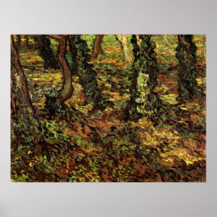 Pôster Troncos de Árvores com Hera por Vincent van Gogh