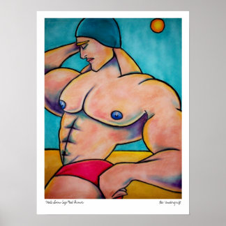 Pôster Troncos vermelhos de Boné masculino por Lee Vander