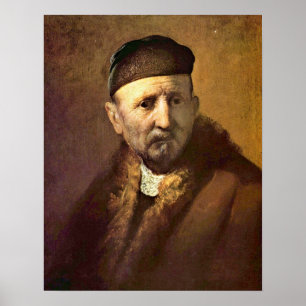 Poster �Tronie� of an old man by Rembrandt