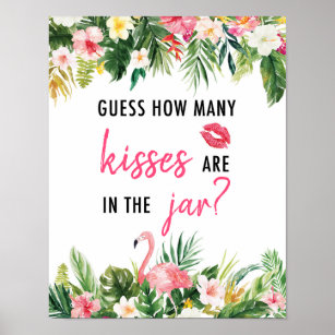 Poster Tropical Adivinha Quantos Beijos Assinam O Jogo