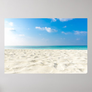 Poster Tropical Beach Sea Sand Sky & Summer Day