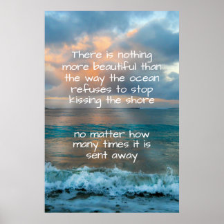 Poster Tropical Beach Sunset Glow Tide Resilience Quote