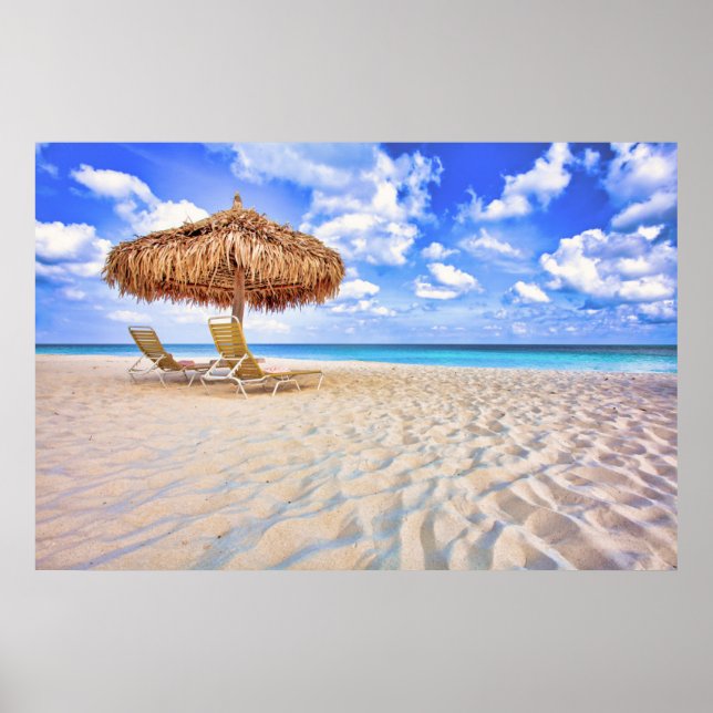 Poster Tropical Beaches | Aruba Sandy Beach (Frente)
