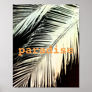 poster tropical da palma com sepia da arte da foto