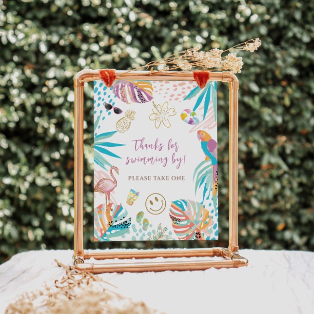 Poster Tropical Favora Sinal de Aniversário (Criador carregado)