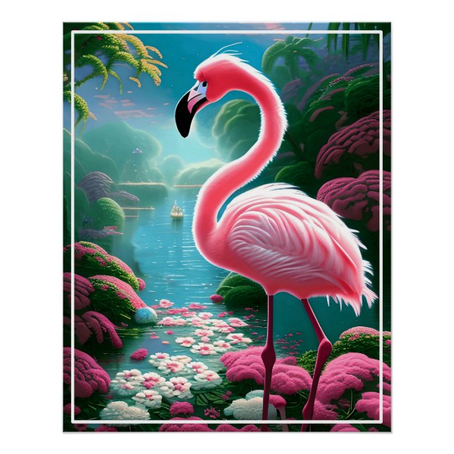 Pôster Tropical Flamingo-70852 Elegante (Frente)