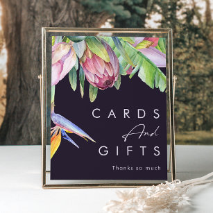 Poster Tropical Floral Colorida   Cartões e presentes rox