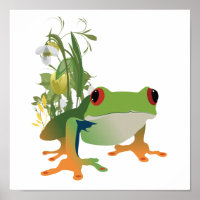 tropical frog vector design