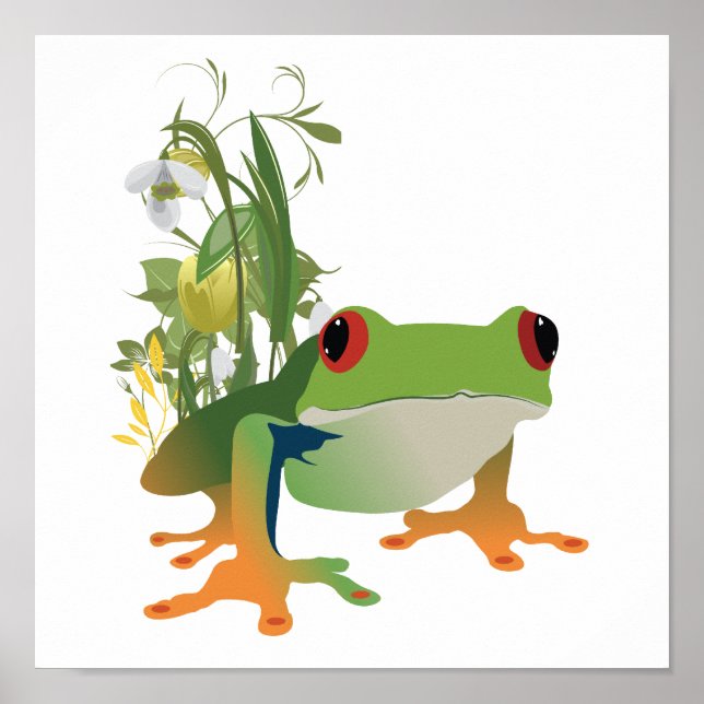 Poster tropical frog vector design (Frente)