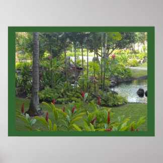 Poster Tropical Garden Scene