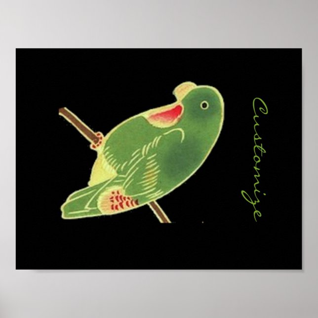 Poster Tropical Green Parakeet Thunder_Cove (Frente)