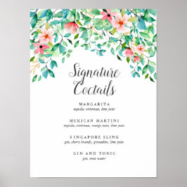 Poster Tropical Hibiscus | Signature Cocktail Menu Sign