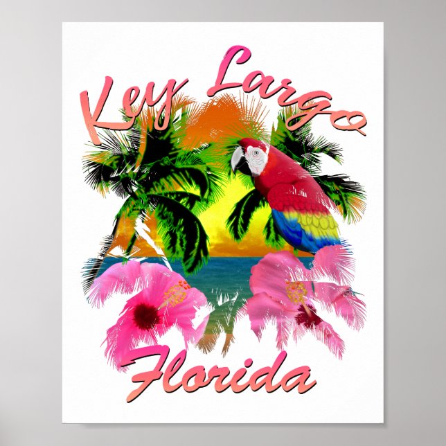 Poster Tropical Key Largo Florida Keys (Frente)