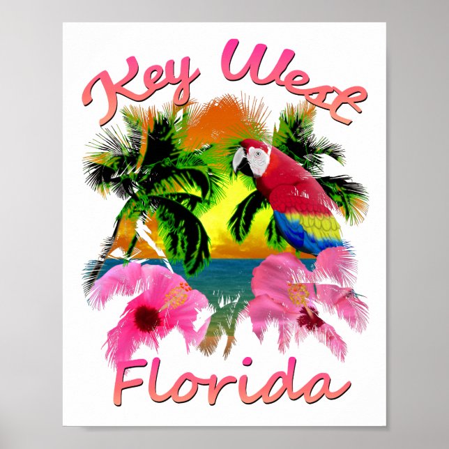 Poster Tropical Key West Florida Keys (Frente)