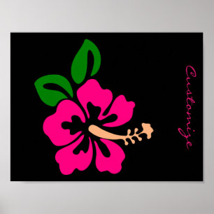 Poster Tropical Rosa Hibiscus Flower Thunder_Cove