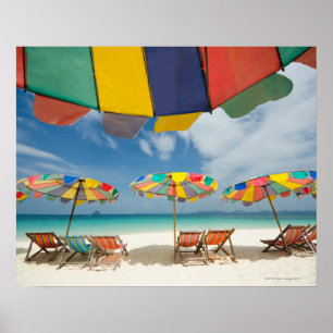 Pôster Tropical sand beach and turquoise sea. 2