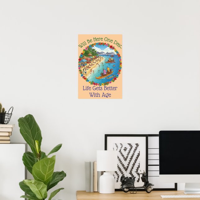 Poster Tropical Vacation Dreams (Escritório em casa)