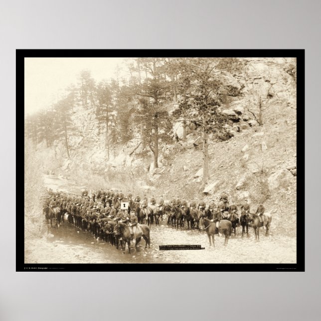 Pôster Tropo 8ª Cavalaria perto de Fort Meade SD 1889 (Frente)