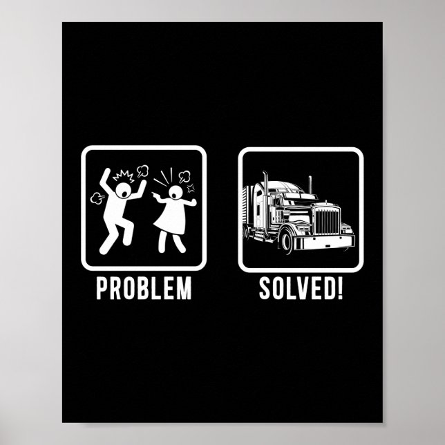 Poster Truck Driver Problema Resolvido Wife Husband (Frente)