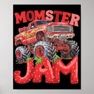 Poster Truck Jam Mamãe Momster Boy Mamãe Birthday Mães Da