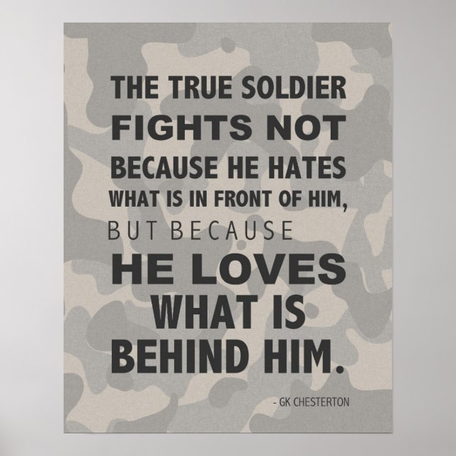 Pôster True Soldier ama Poster, Militar, GK Chesterton (Frente)