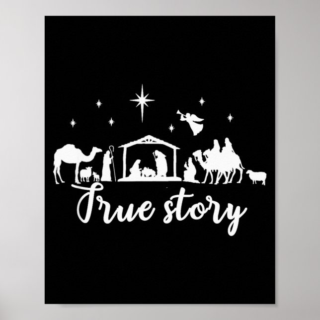 Poster True Story Christmas Gift Religious Nativity Scene (Frente)