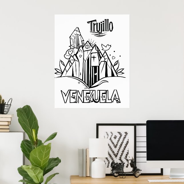 Poster Trujillo Venezuela diseño artístico | Virgen paz (Escritório em casa)
