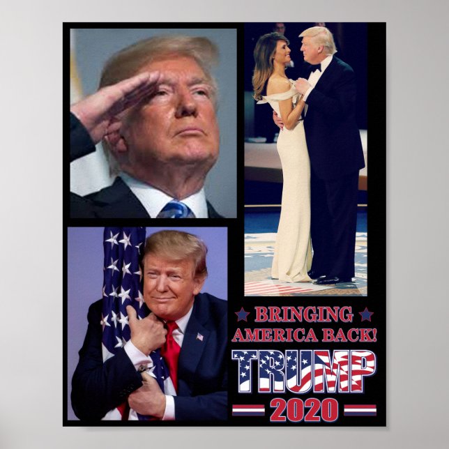 Poster Trump 2020 trazendo a América de volta (Frente)