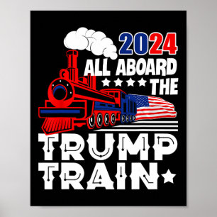 Poster Trump 2024 A Bordo Do Trem De Trump Nos Estados Un