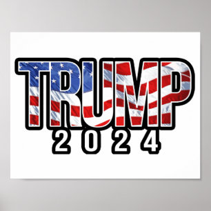 Poster Trump 2024 Cartas de Bloco Patriótico