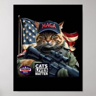 Poster Trump 2024 Cats Lives Problem