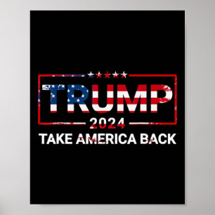 Poster Trump 2024 Devolva a América Bandeira dos EUA 4 de