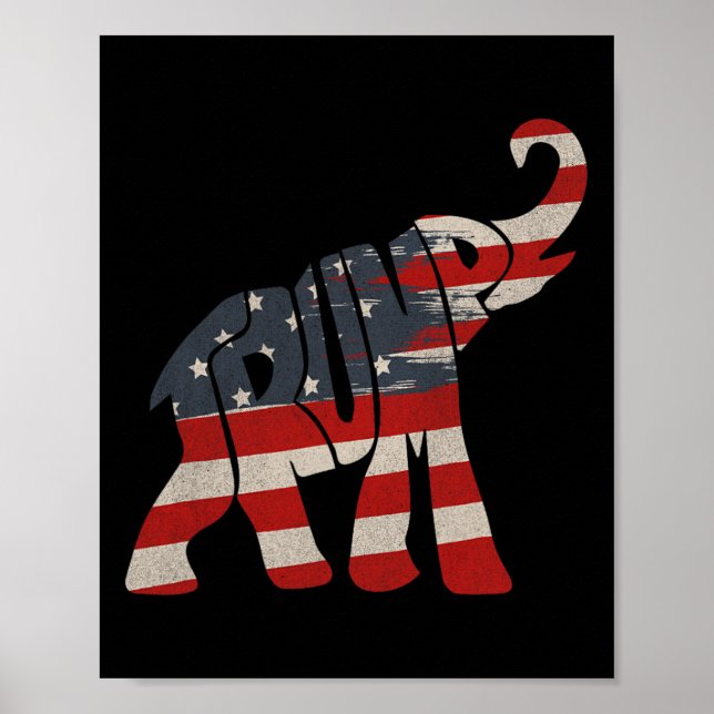 Poster Trump 2024 Elephant Trump Supporter (Frente)