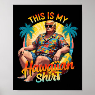 Poster Trump 2024 Este Meu Camisa Havaiano Luau Costume P