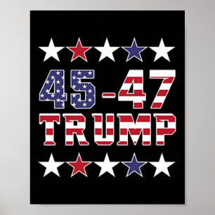 Poster Trump 2024 Fight Fist Pump Us Flag Vintage Mega (o