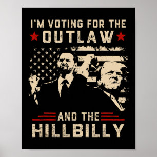 Poster Trump 2024 Flag Outlaw Hillbilly J.d.vance 2024 Do