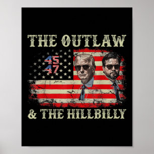 Poster Trump 2024 Flag Outlaw Hillbilly J.d.vance 2024 Do